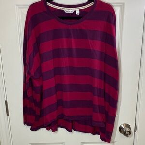 Peace Love World Dark Pink and Purple Tee Shirt